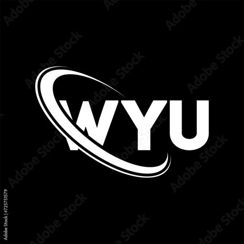 WYU logo. WYU letter. WYU letter logo design. Initials WYU logo linked with circle and uppercase monogram logo. WYU typography for technology, business and real estate brand. photo