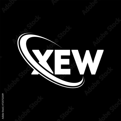XEW logo. XEW letter. XEW letter logo design. Initials XEW logo linked with circle and uppercase monogram logo. XEW typography for technology, business and real estate brand.
