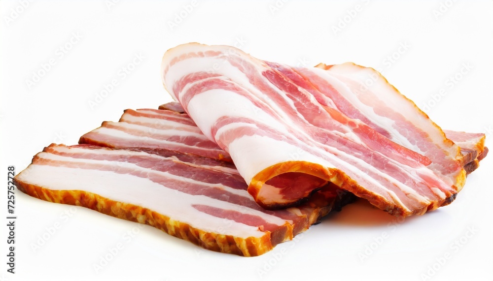 sliced bacon isolated