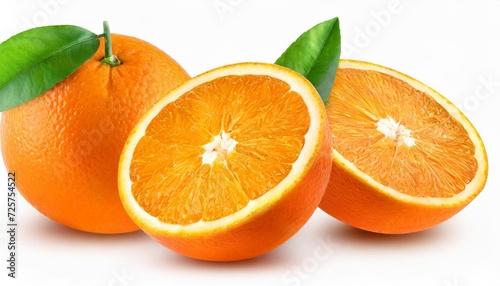 orange isolated orange fruit set whole half and slice on white background orang collection full depth of field