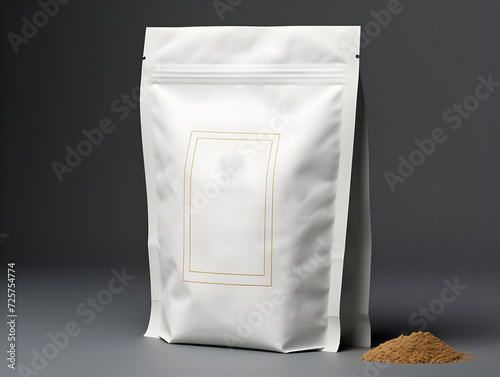 Food bag blank mockup with isolated background
