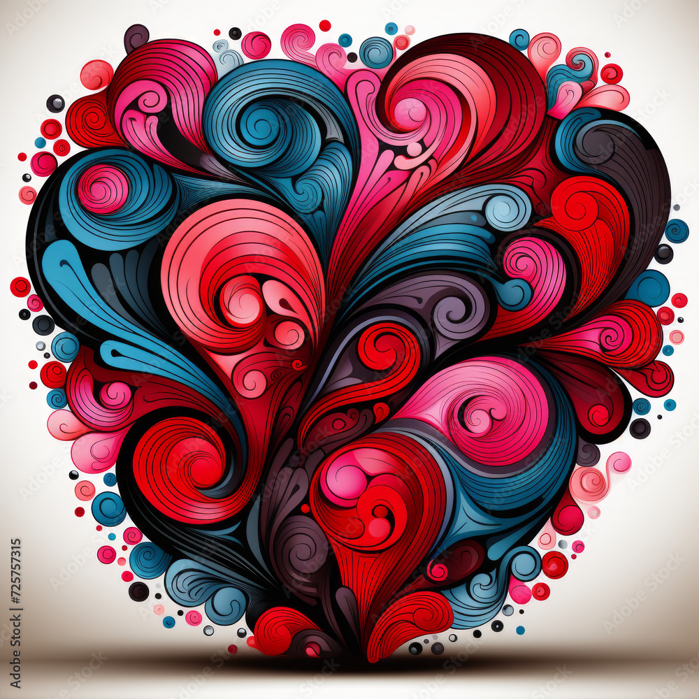 Abstract Swirl Heart Illustration

