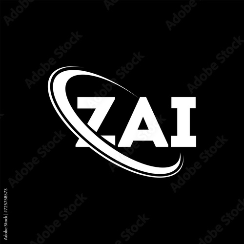 ZAI logo. ZAI letter. ZAI letter logo design. Intitials ZAI logo linked with circle and uppercase monogram logo. ZAI typography for technology, business and real estate brand.