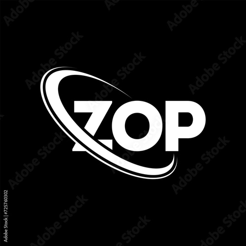 ZOP logo. ZOP letter. ZOP letter logo design. Initials ZOP logo linked with circle and uppercase monogram logo. ZOP typography for technology, business and real estate brand. photo