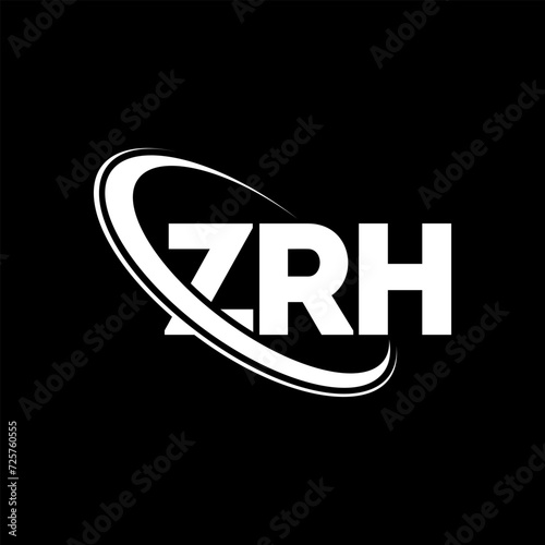 ZRH logo. ZRH letter. ZRH letter logo design. Initials ZRH logo linked with circle and uppercase monogram logo. ZRH typography for technology, business and real estate brand.