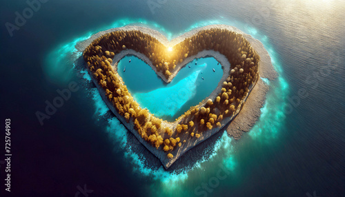 Heart-shaped Island Background