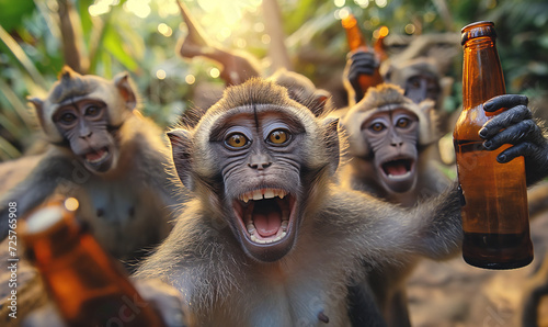 Group of drunken monkeys