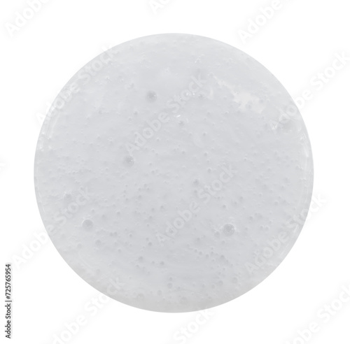 Soap foam round shape on a white background. Shampoo or detergent drop isolate