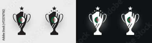 Algeria trophy pokal cup football champion vector illustration