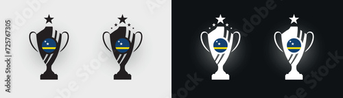 Curacao trophy pokal cup football champion vector illustration