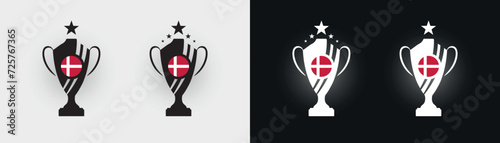 Denmark trophy pokal cup football champion vector illustration