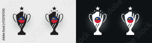 Lichtenstein trophy pokal cup football champion vector illustration