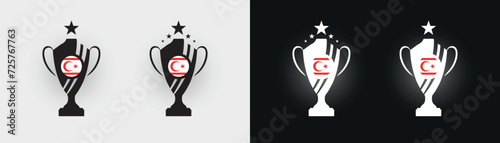 Nothern Cyprus trophy pokal cup football champion vector illustration