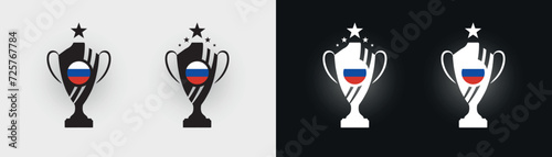 Russia trophy pokal cup football champion vector illustration