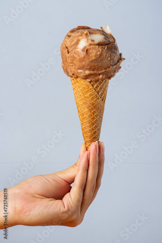 helado chocolate cono 