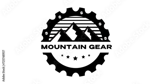 Mountai Gear logo design, Mountain logo design, Gear logo design photo