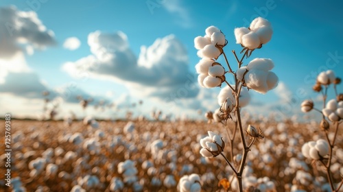 Plantation cotton fields. Generative Ai.