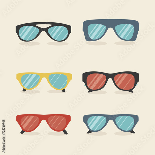 Sunglasses realistic set with different models