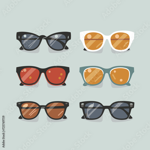 Sunglasses realistic set with different models