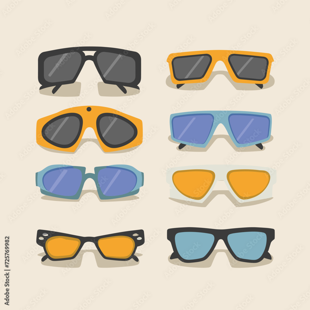 Sunglasses realistic set with different models
