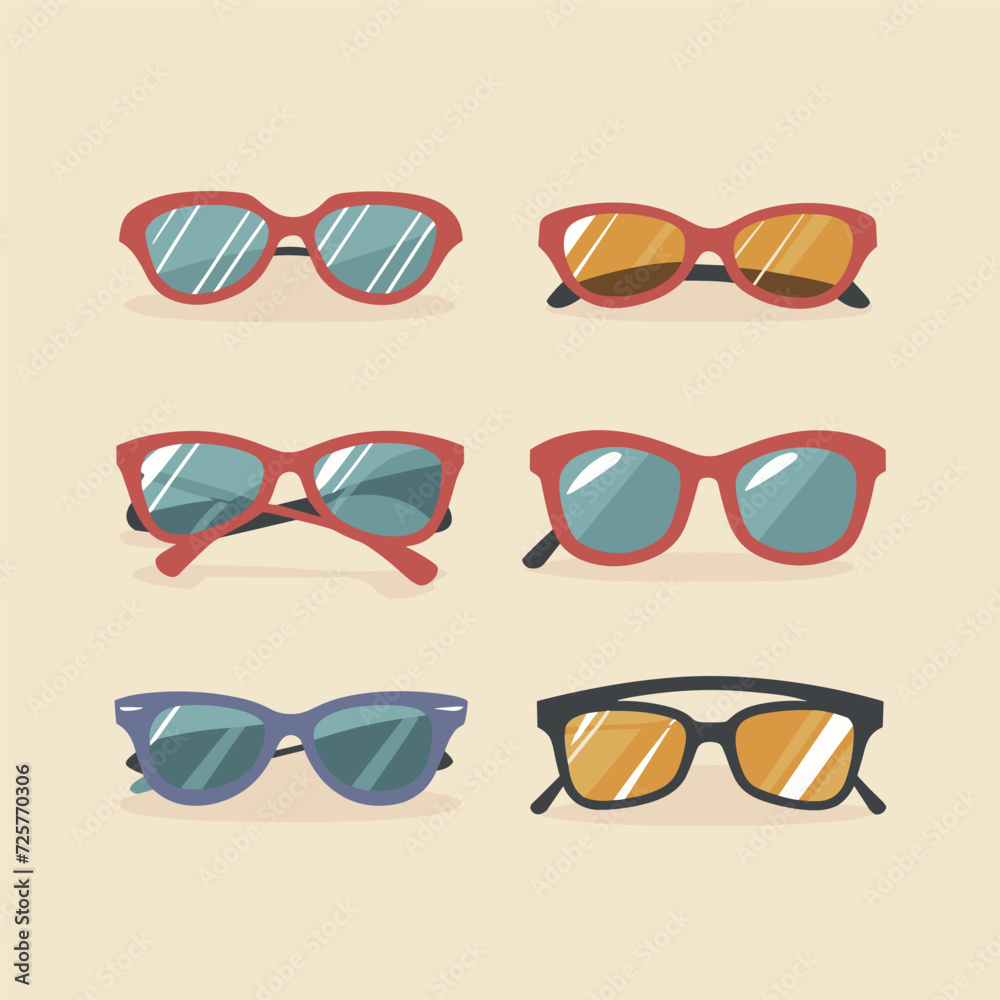 Sunglasses realistic set with different models