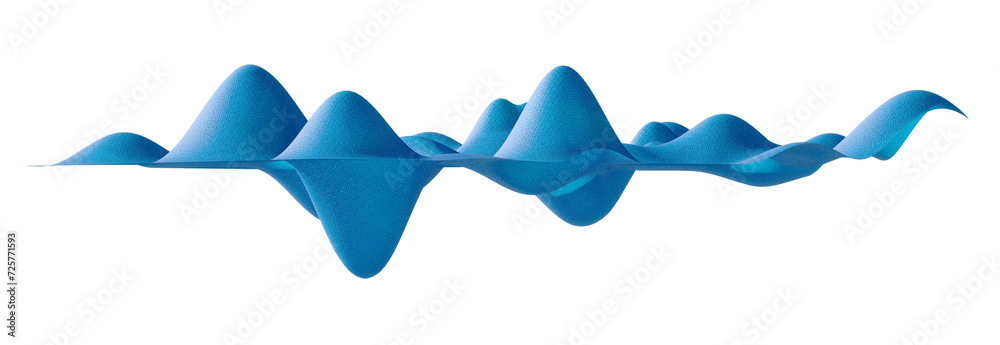 Sound wave or wavelength 3D rendering. illustration of abstract wireframe sound waves, visualization of frequency signals or audio wavelengths, object for wallpaper with copy space for text