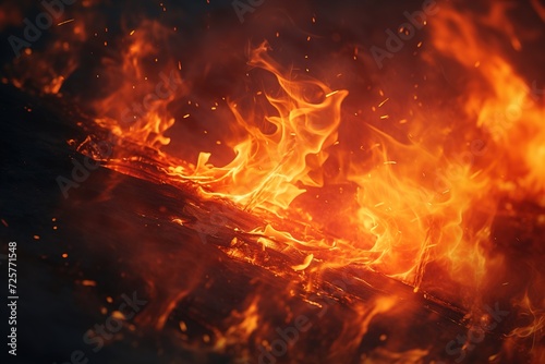 Vivid close-up of a blazing fire with dynamic flames, ideal for themes related to energy, warmth, cooking, or outdoor activities.