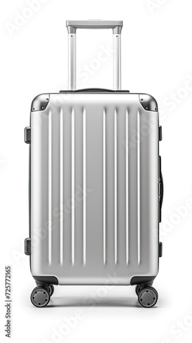 Silver Suitcase. isolated on white background