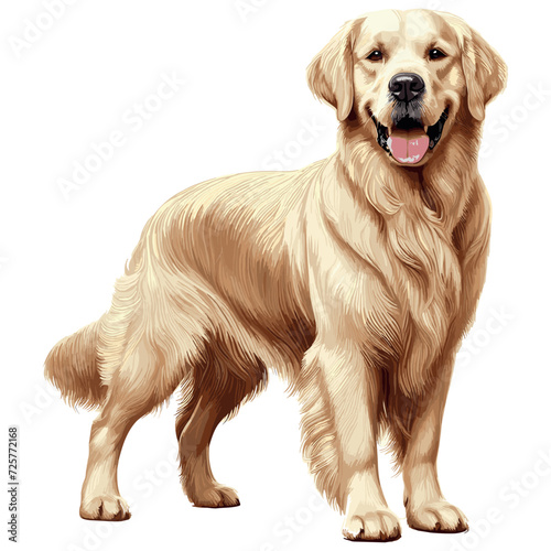 Cute Golden Retriever dogs Vector Cartoon illustration