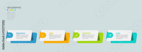 Business infographic template design icons 4 options or steps