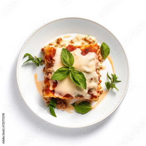 Plate of Lasagna Isolated on a Transparent Background