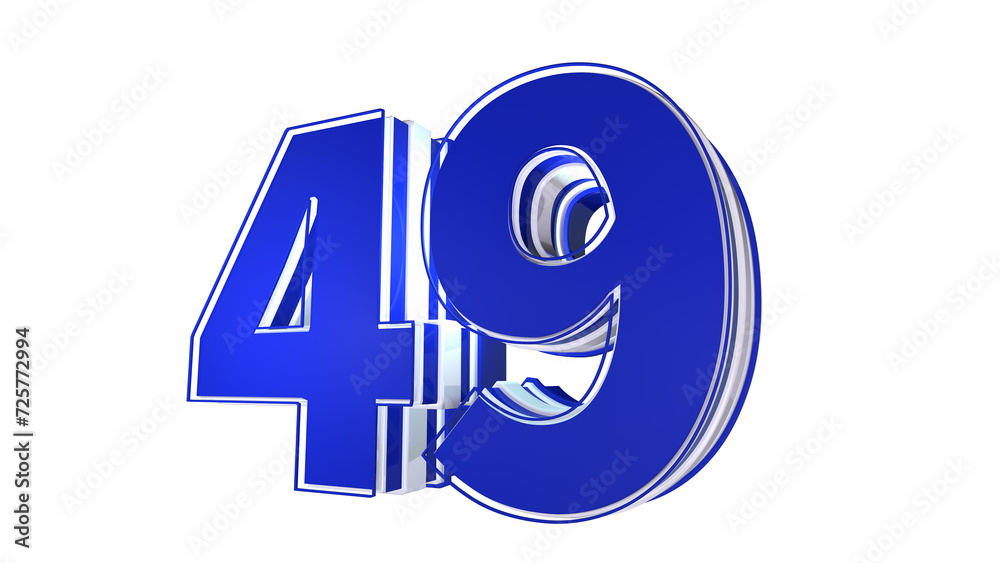 Obraz premium Blue3d number 49