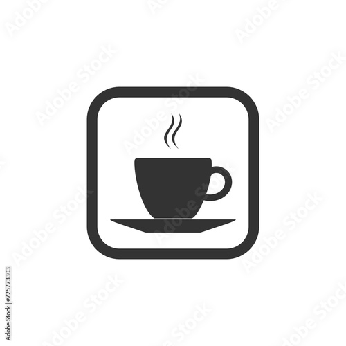 Coffee cup sign icon isolated on transparent background