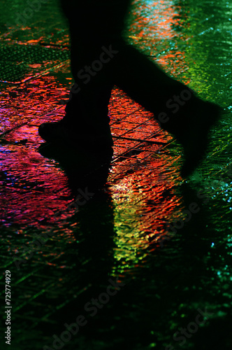 the man walking in rain