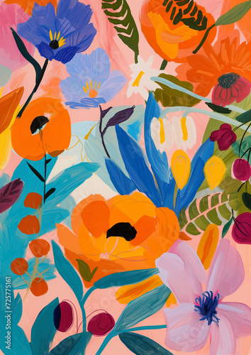 abstract background paint flowers