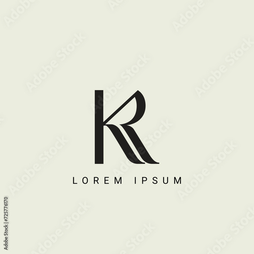 Alphabet KR and RK illustration monogram vector logo template photo