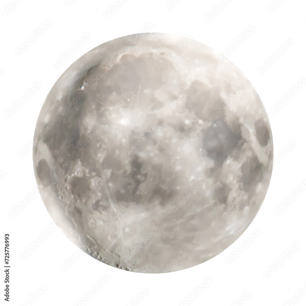 Obraz premium Full moon in PNG isolated on white background