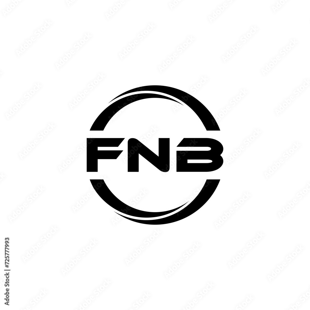 FNB letter logo design with white background in illustrator, cube logo, vector logo, modern alphabet font overlap style. calligraphy designs for logo, Poster, Invitation, etc.