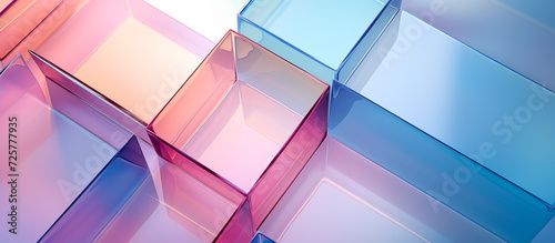 glass colorful cubes abstract background, futuristic background, geometric background photo