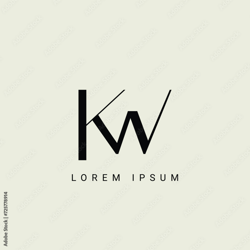 Alphabet KW and WK illustration monogram vector logo template Alphabet KW and WK illustration monogram vector logo template
