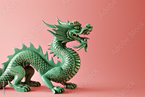 green wooden dragon  symbol of chinese new year