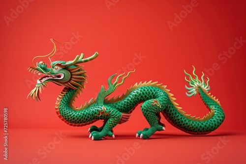 green wooden dragon, symbol of chinese new year © Anna