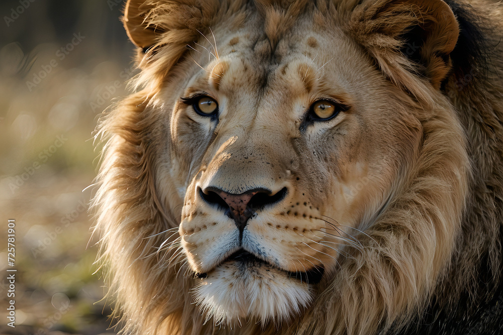 A Close Encounter with the King of the Jungle, Lion's Profile Reveals Power and Grace in Every Detail