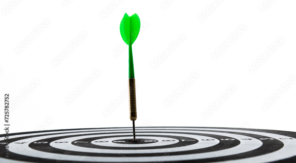 Dart hitting on center target Dart hitting on center target