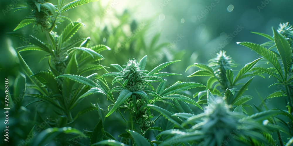 Cannabis Plants in Early Bloom Phase.
Cannabis plants at early flowering stage with natural light. Cannabis Plants in Early Bloom Phase.
Cannabis plants at early flowering stage with natural light.