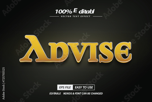 Advise text effect gold attractive text effect