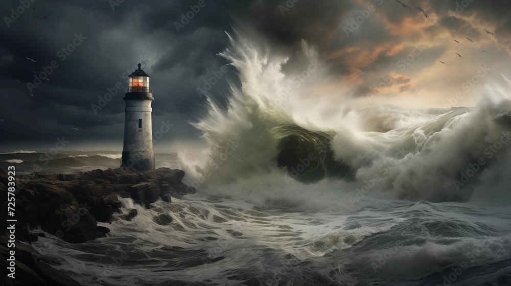  Images capturing the drama of a stormy coastline with crashing waves and turbulent skies