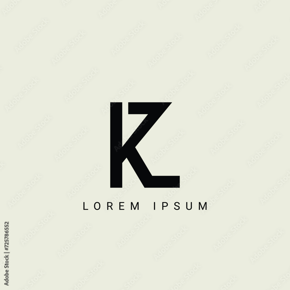 Fototapeta premium Alphabet KZ and ZK illustration monogram vector logo template