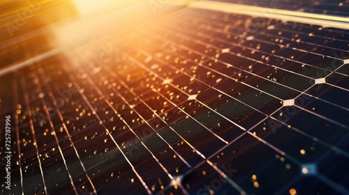 A close-up view of a sun-kissed solar panel