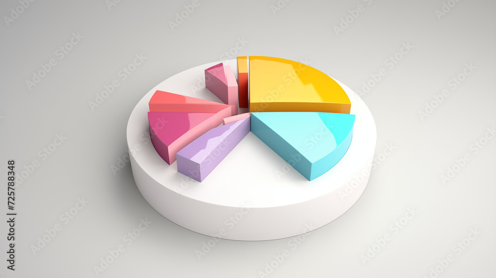 Obraz premium 3D pie Charts in page, Ai generated image